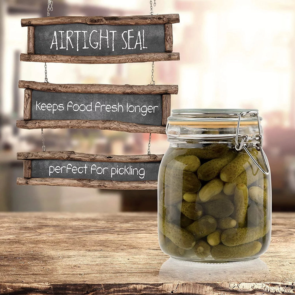 Clear Glass Airtight Food Storage Containers Set of 4 33 oz B589151