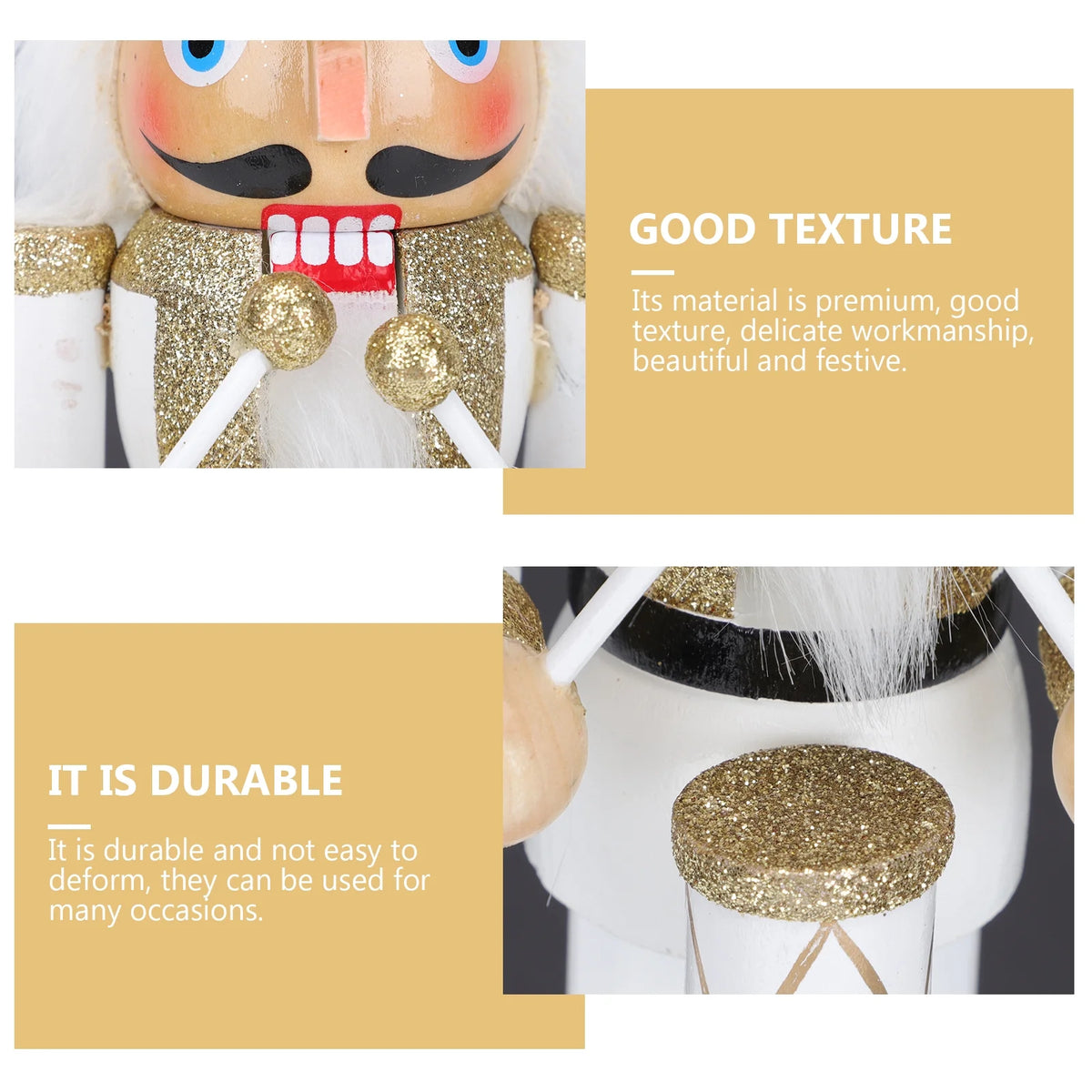 White Wooden Nutcracker Soldier Doll Christmas Decor L3033