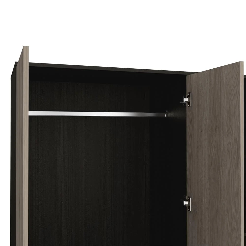 Black Light Gray Mirrored Armoire A273