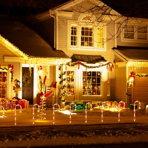 2PK 12 PCS 15FT Solar Candy Cane Lights T585