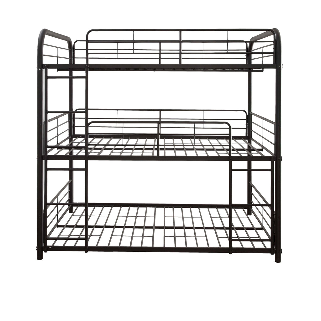 Triple Bunk Bed Full Sandy Black C38271