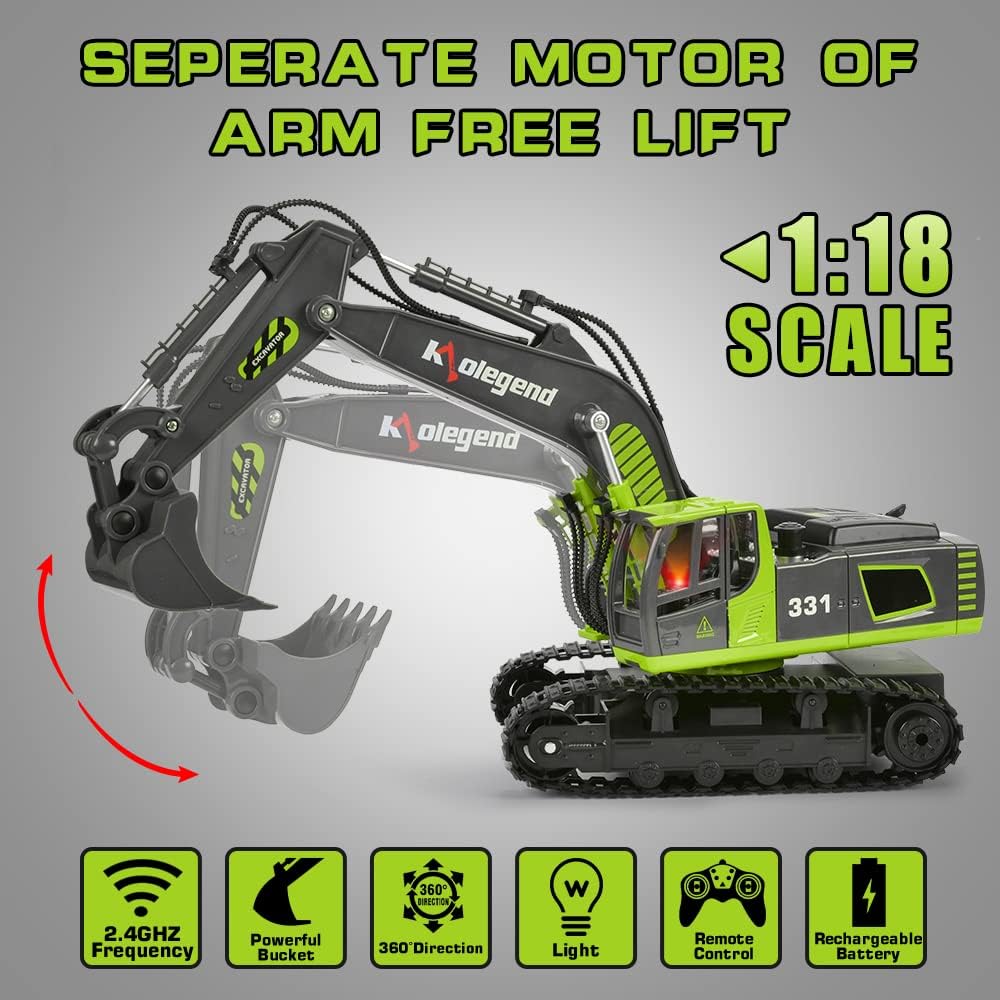 Remote Control Excavator Toy Truck 1/18 Scale O880