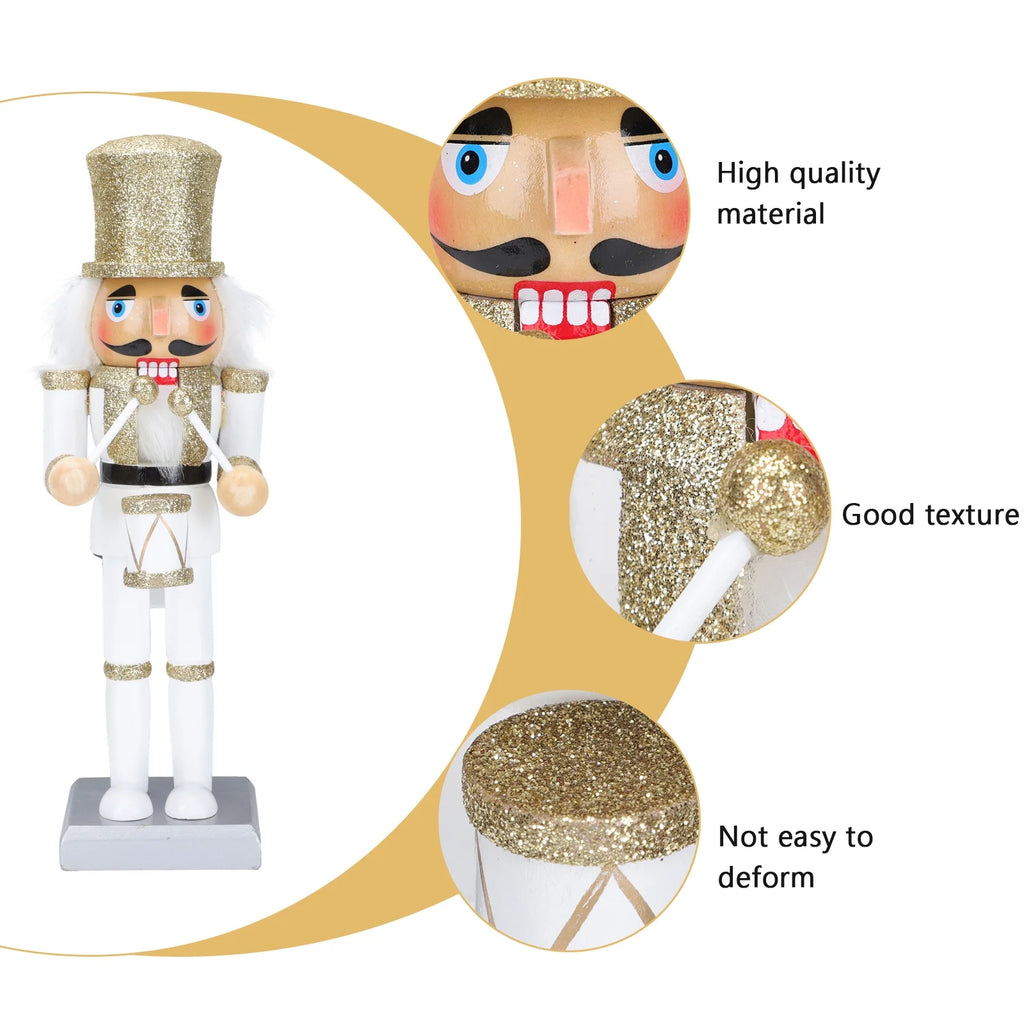 White Wooden Nutcracker Soldier Doll Christmas Decor L3033