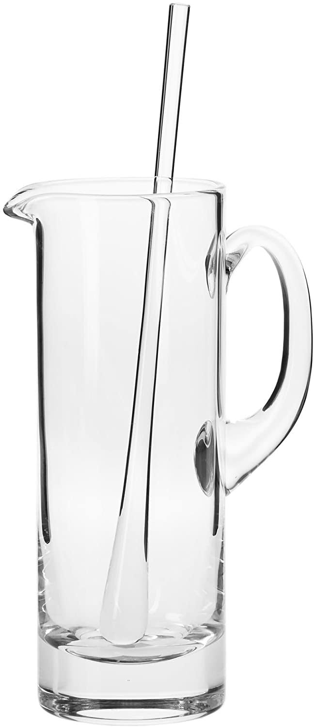 Handmade Glass Martini Pitcher and Stirrer 30oz Q188