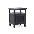 Rustic Acacia Wood and Cane Nightstand O5351