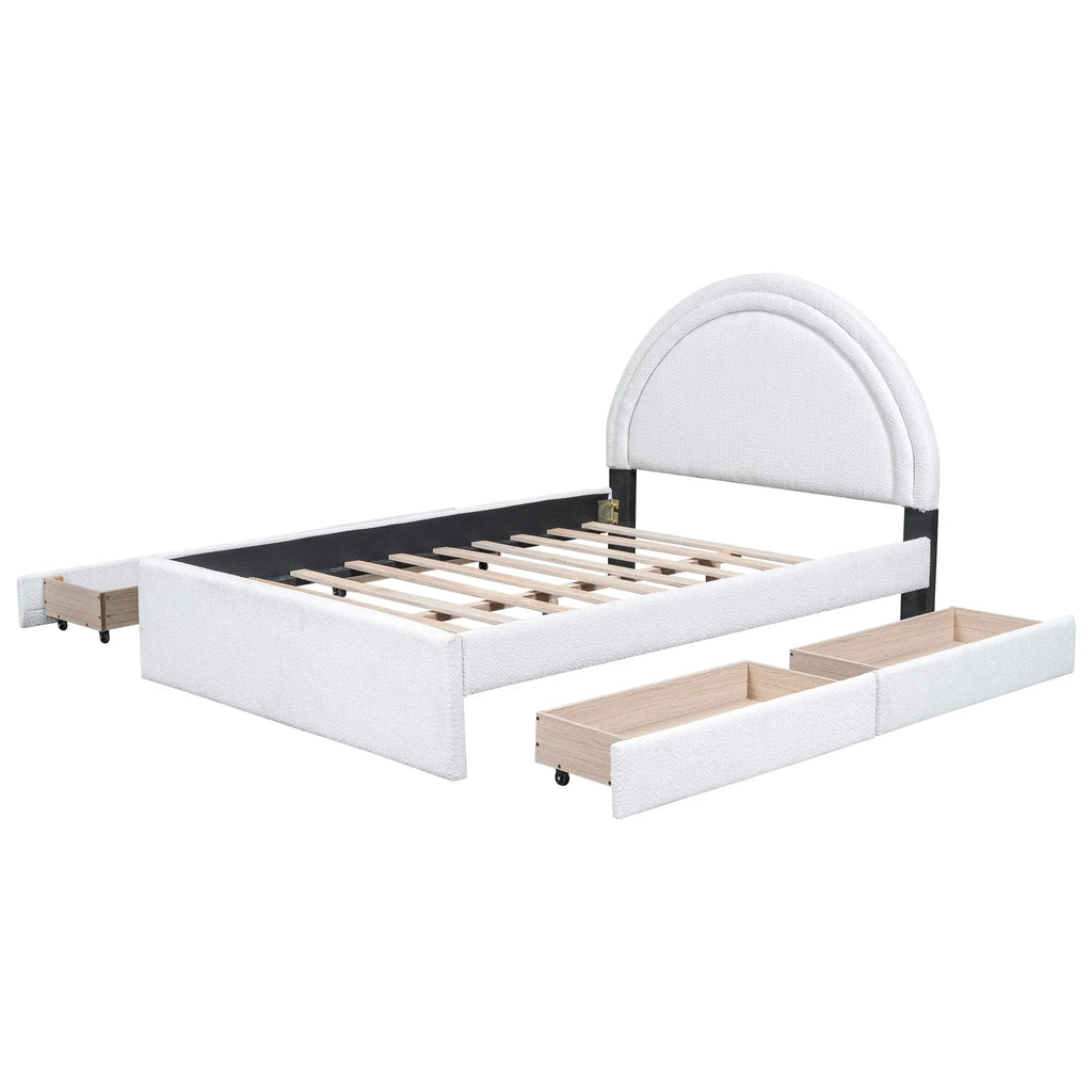 Upholstered Platform Bed With Four drawers Full K705