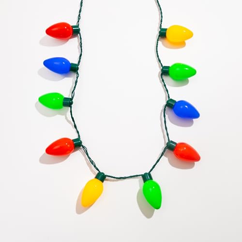 Light Up Christmas Necklace Set 4 Pack LED Glow Jewelry 3 Light Modes C88758