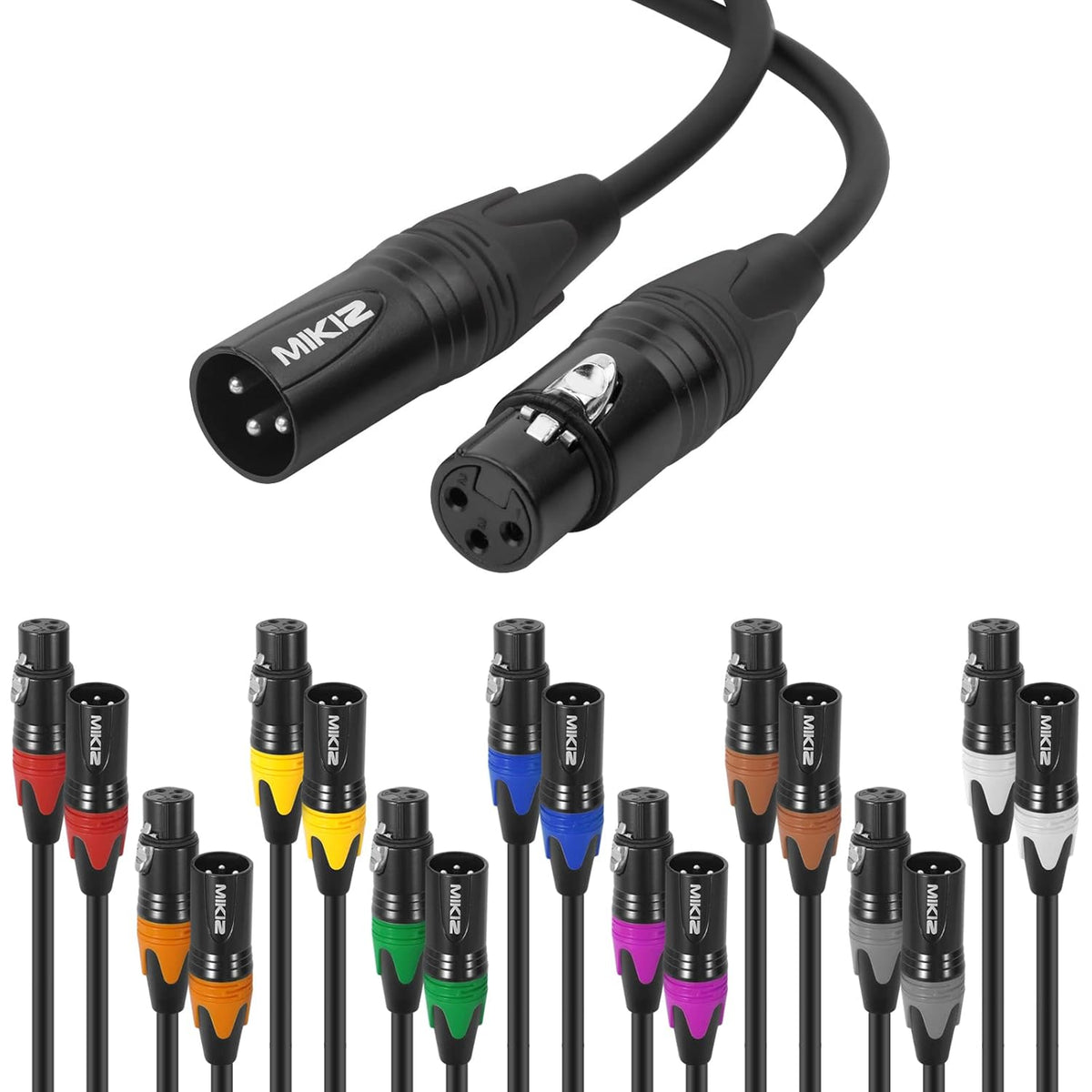 XLR Microphone Cables 25ft 4 Pack Balanced Male to Female Cable Pack of 2 U459967