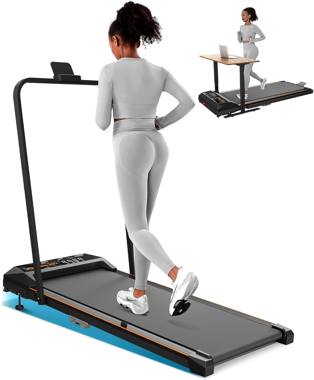 Walking Pad Treadmill with Incline, 2.5HP, 265lbs Capacity P24952