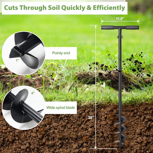 38 Inch Post Hole Digger Hand Auger Spiral Drill K6799