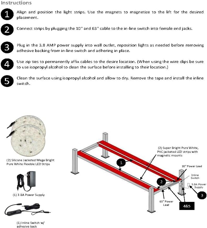 LED Light Weight Lift Kit with 2 Light Strips S392863