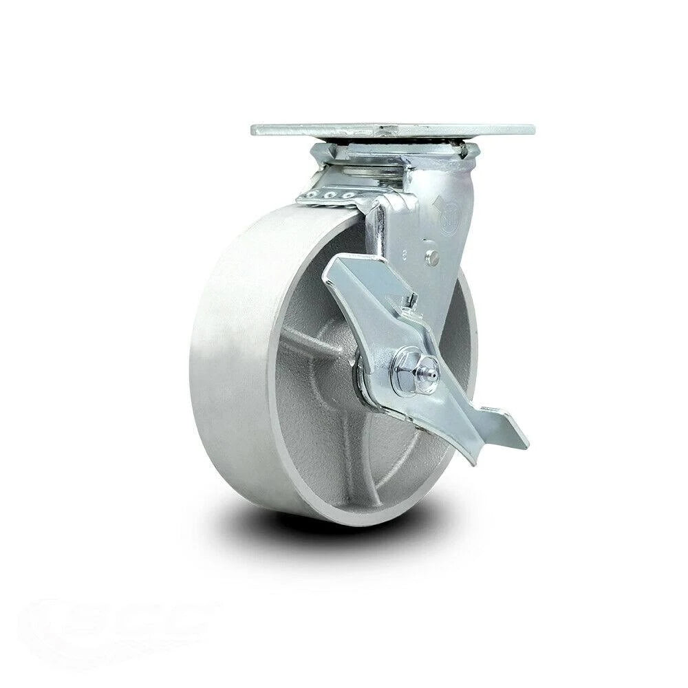 6 inch Semi Steel Cast Iron Swivel Caster with Brake W7748
