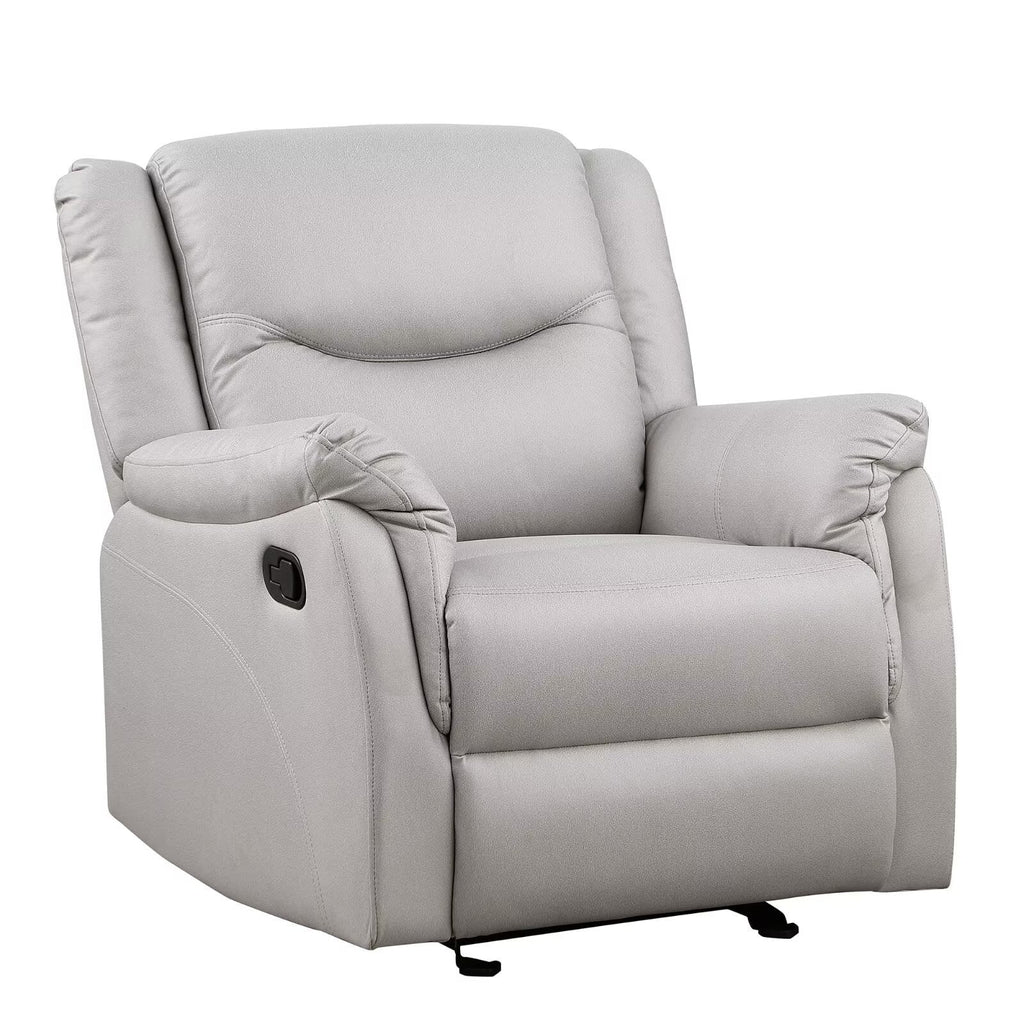 White Microfiber Recliner Accent Chair Z7525