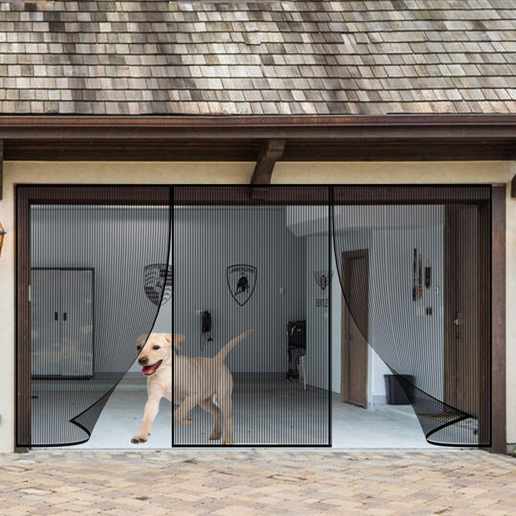 2 Car 16 x 7 Ft Retractable Magnetic Garage Door Screen E615