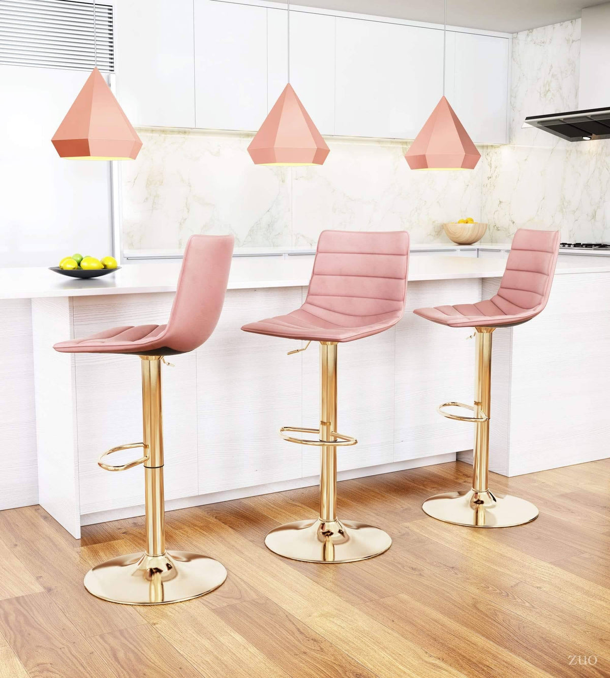 Pink & Gold Bar Chair S21824