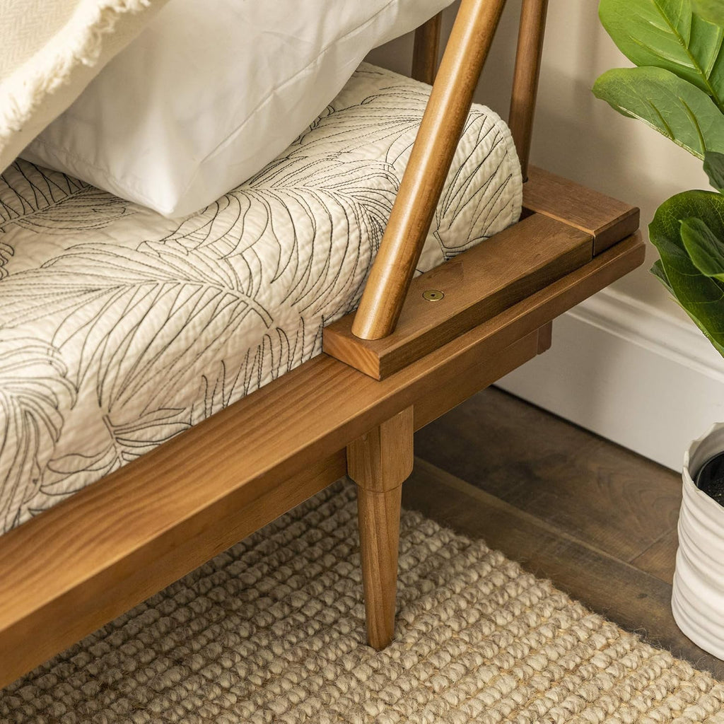 Twin Caramel Solid Wood Platform Bed C7438