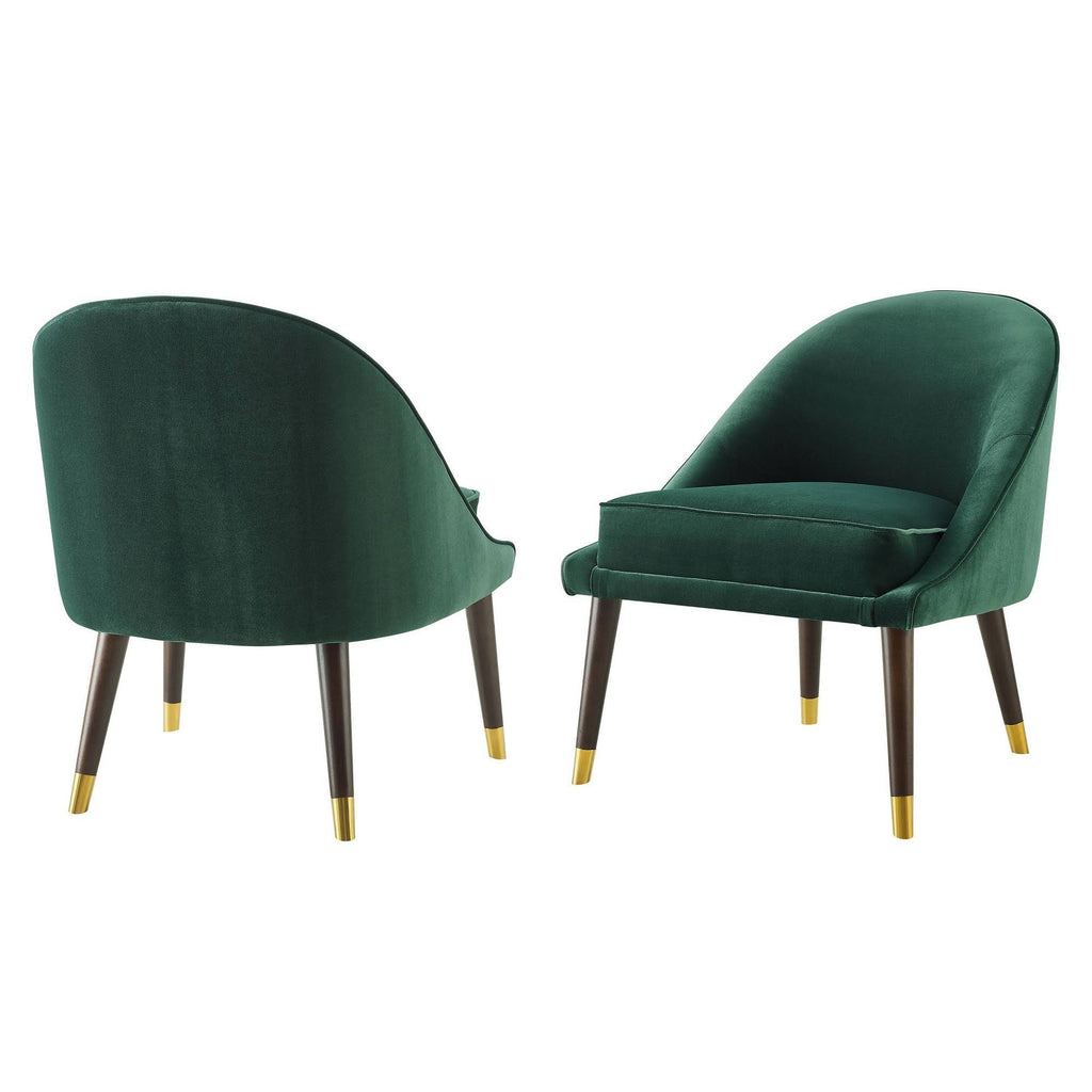 Green Velvet Accent Chair Y406525