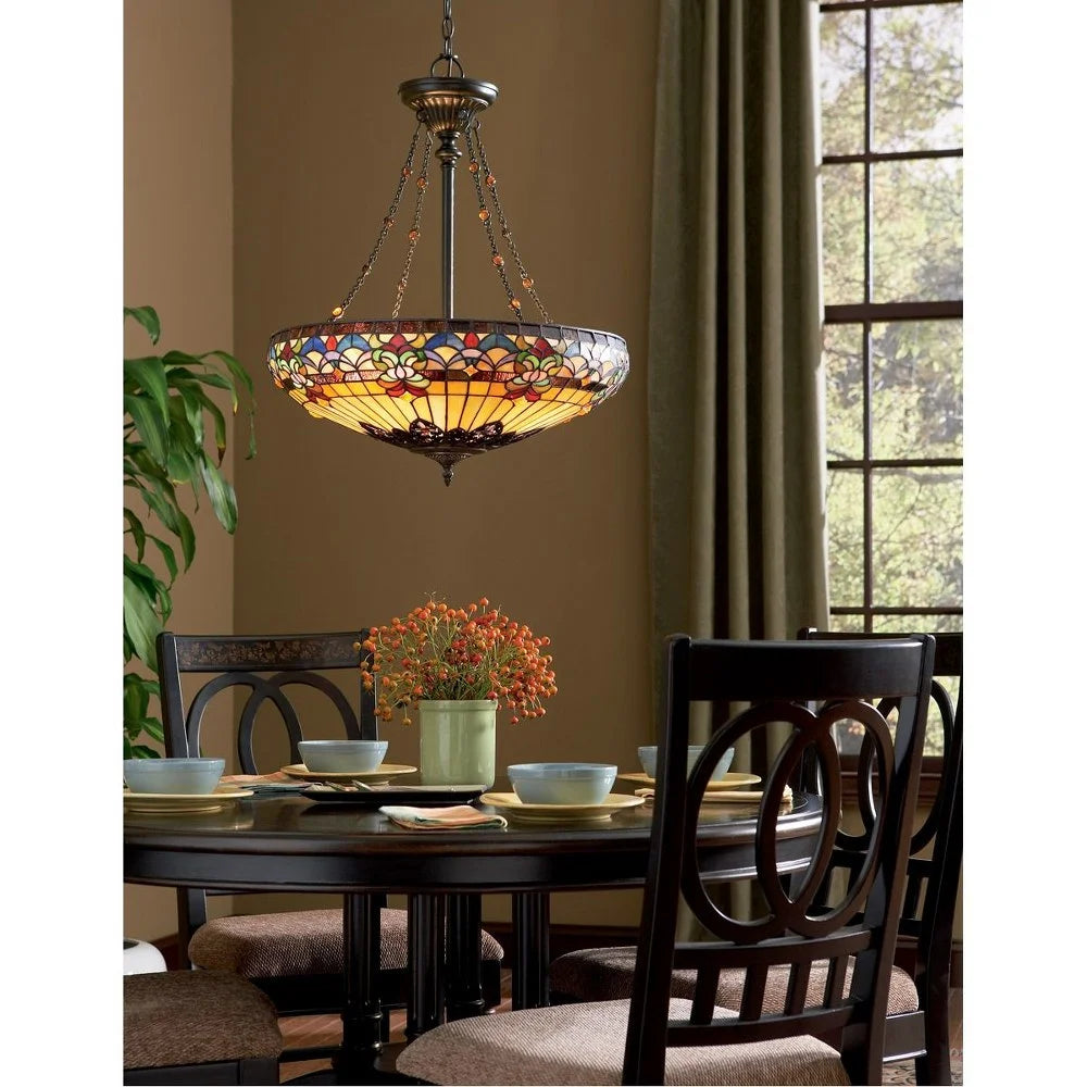4 Light Tiffany Bowl Pendant Chandelier Z811