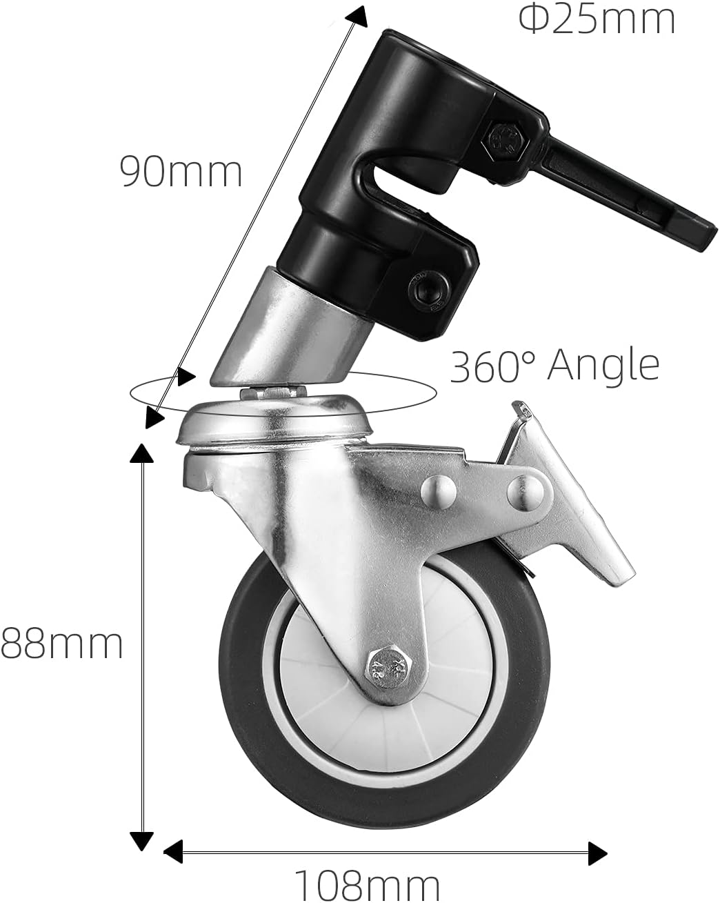 Swivel Caster Set of 3 with Brake for C Stand T2663