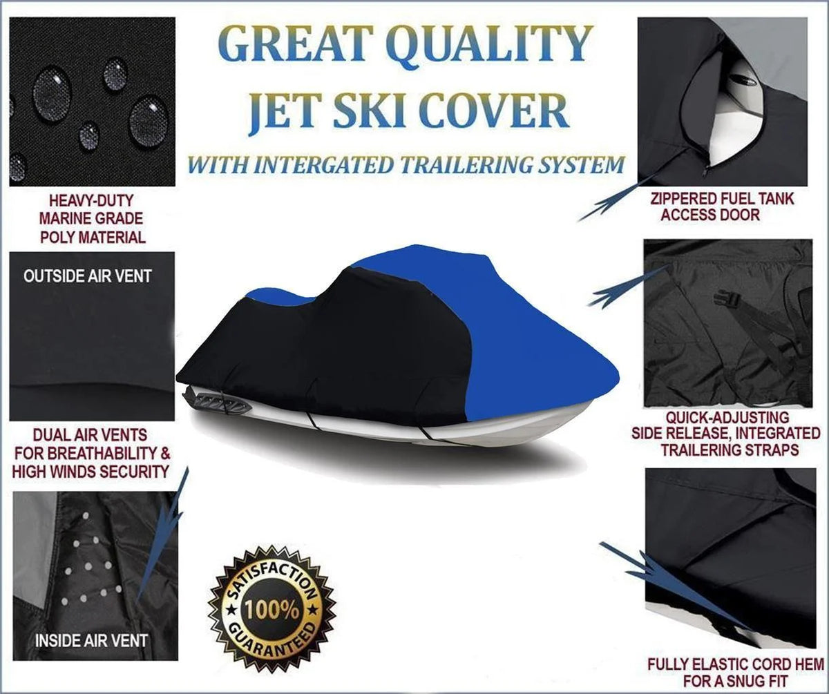 Black Blue Heavy Duty 600 Denier Jet Ski PWC Cover K67633