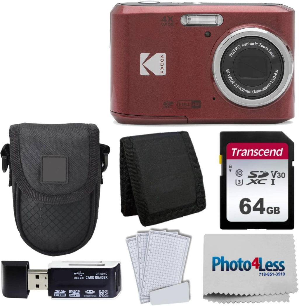 Red Digital Camera with 64GB SD Memory Card Y7450
