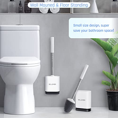 Toilet Brush and Holder Set with Silicone Bristles T598280