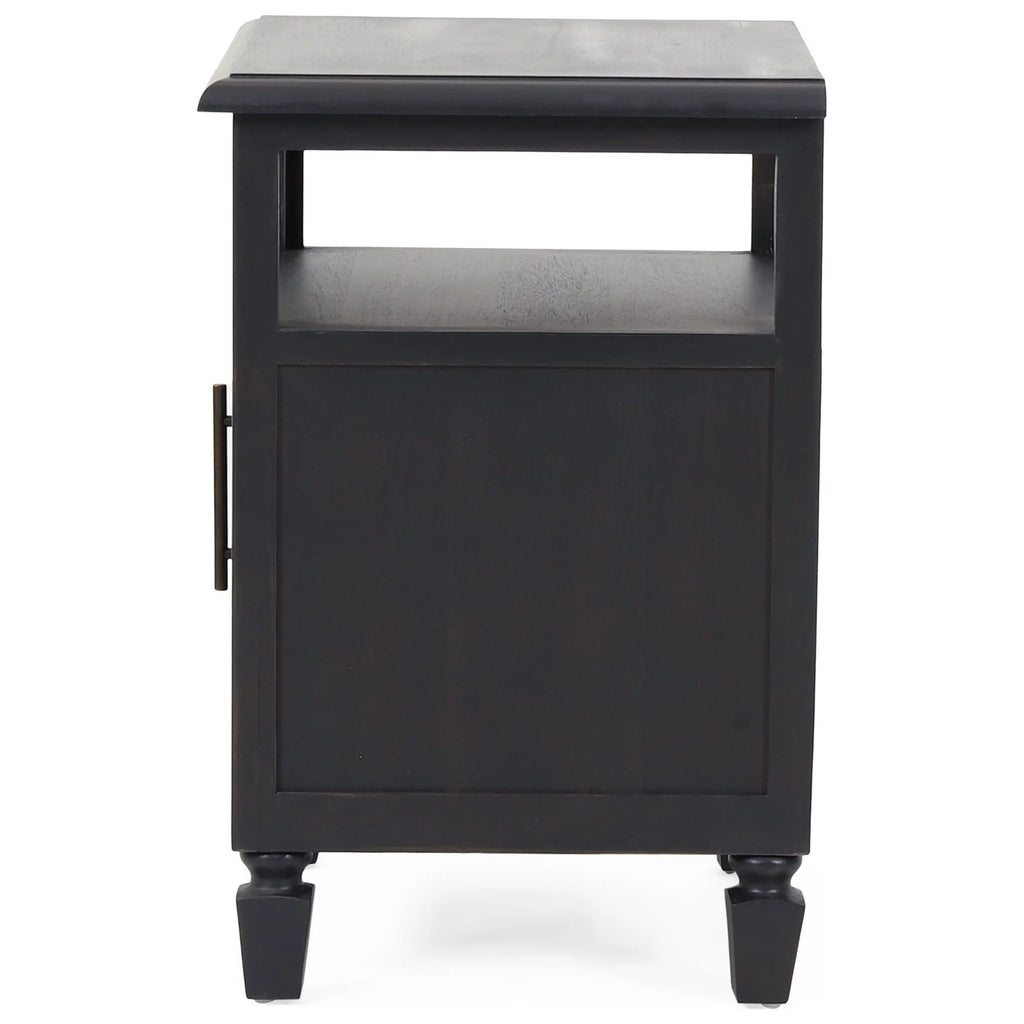 Rustic Acacia Wood and Cane Nightstand O5351