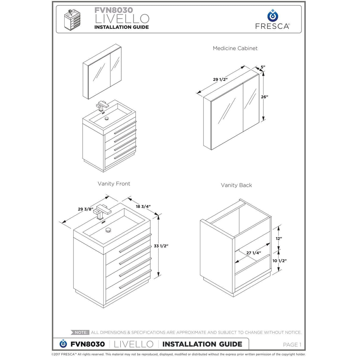Gray Oak Bathroom Cabinet with Integrated Sink Y88136