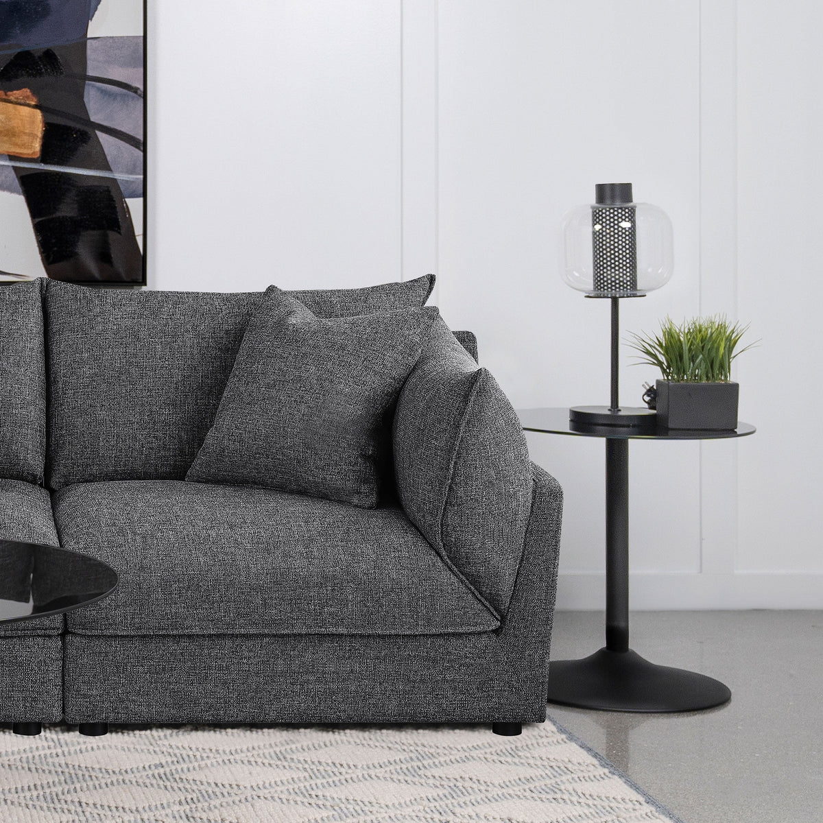 Barely Black Upholstered Chair P73386