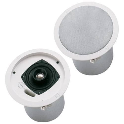 White 4x22 Coaxial 70V Ceiling Speaker Pair Y78755
