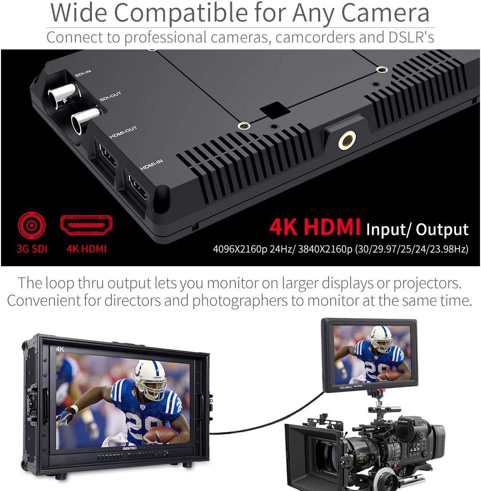 7 Inch 2200nit DSLR Camera Field Monitor Full HD 1920x1200 3G SDI 4K HDMI O487643