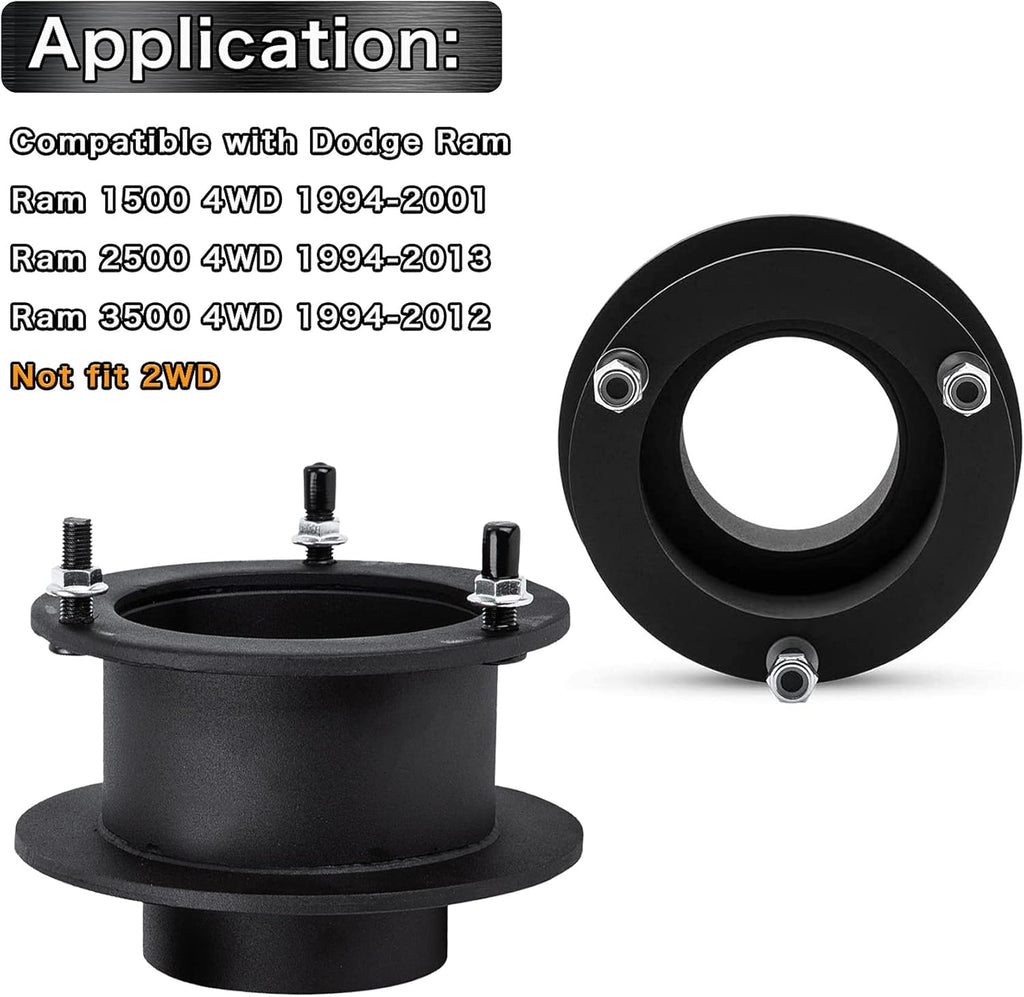 2 Front Leveling Lift Kits for 4WD Dodge Ram 1500 2500 3500 Trucks Q828913
