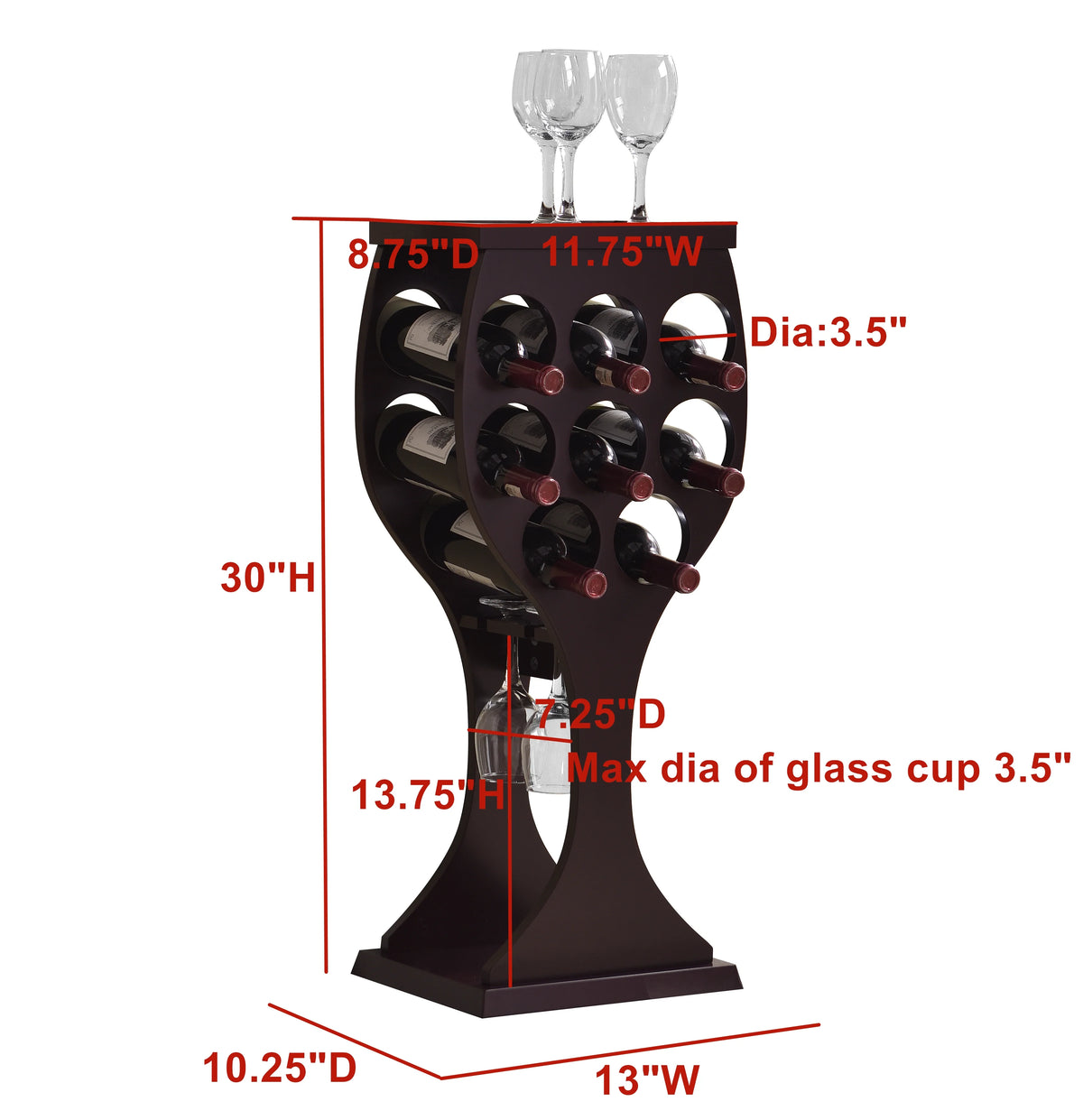 Freestanding Wine Rack & Cabinet M104