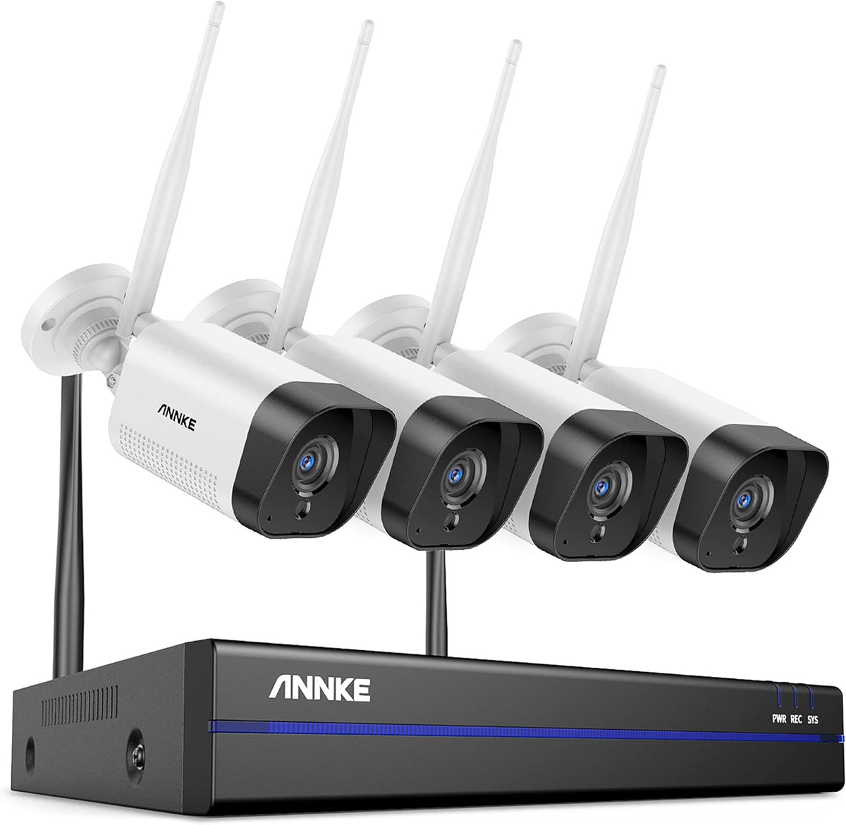 3MP Wireless Security Camera System, 8 Channel 5MP WiFi NVR with 4Pcs 3MP Weatherproof IP Cameras U679