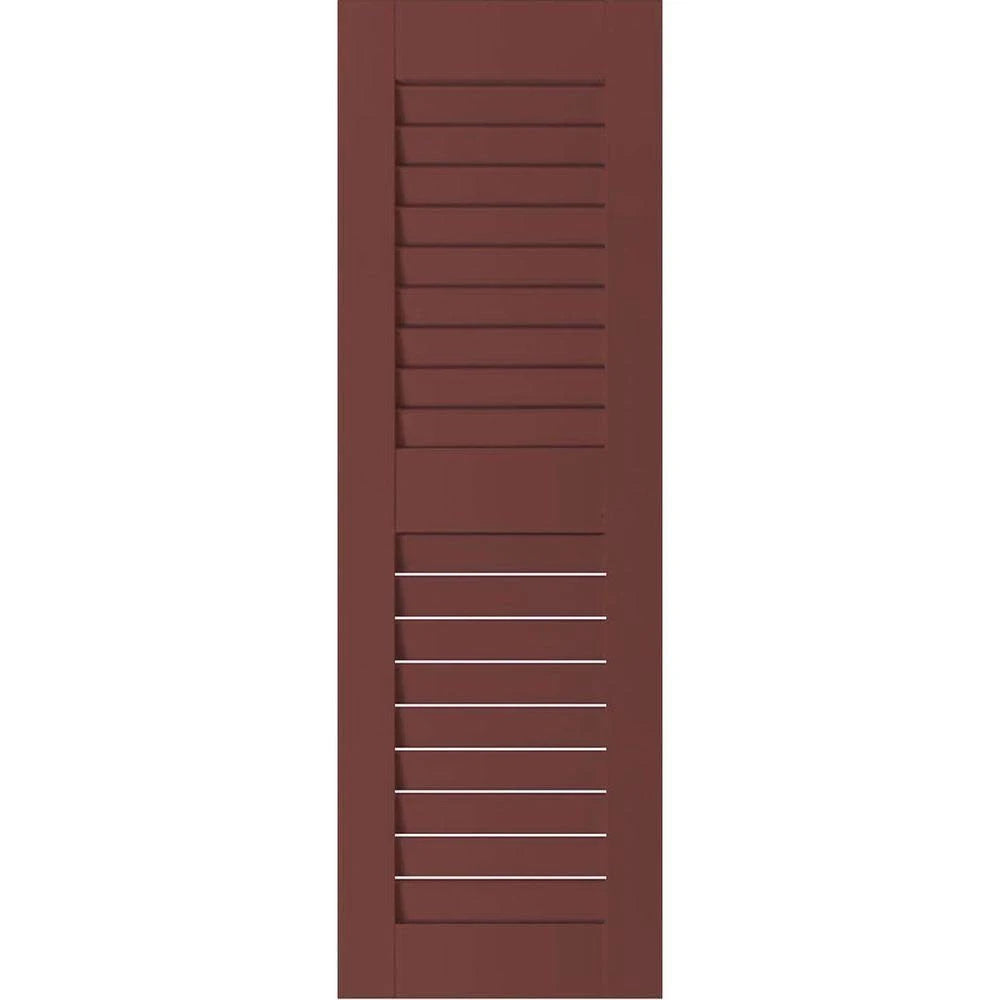 18 in. x 69 in. Real Wood Louvered Shutters Pair A9093