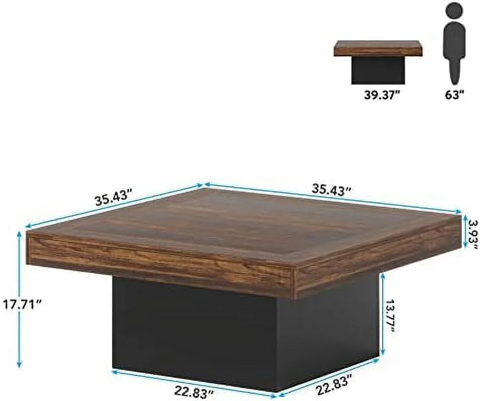Square LED Engineered Wood Coffee Table K537