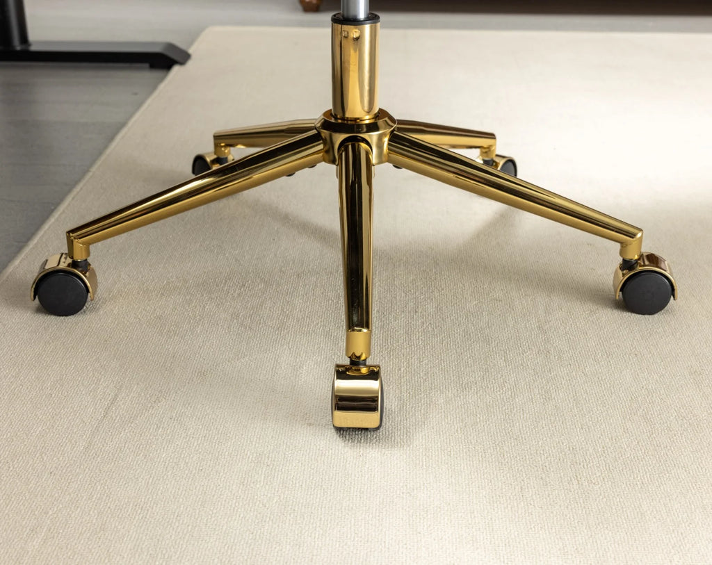 Black Adjustable Swivel Office Chair with Golden Metal Base M13693