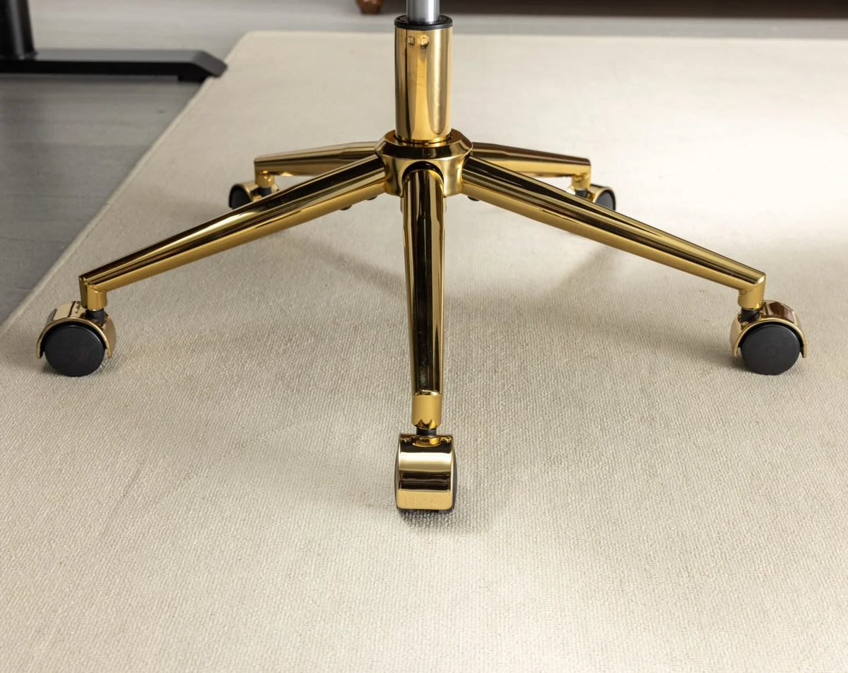 Black Adjustable Swivel Office Chair with Golden Metal Base M13693