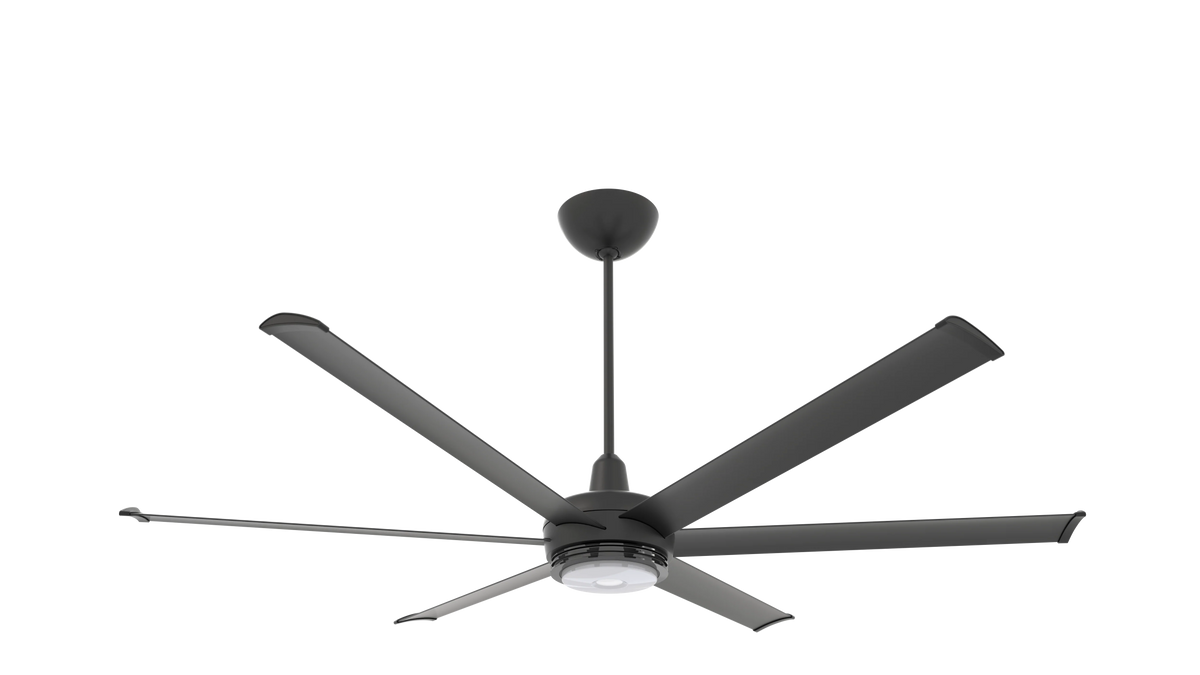 Black 72 Ceiling Fan with Downrod and Downlight D1041