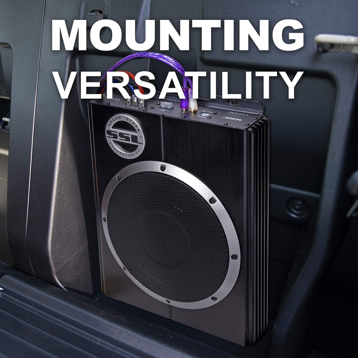 Black 8 Inch Amplified Car Subwoofer with Remote Control H65068