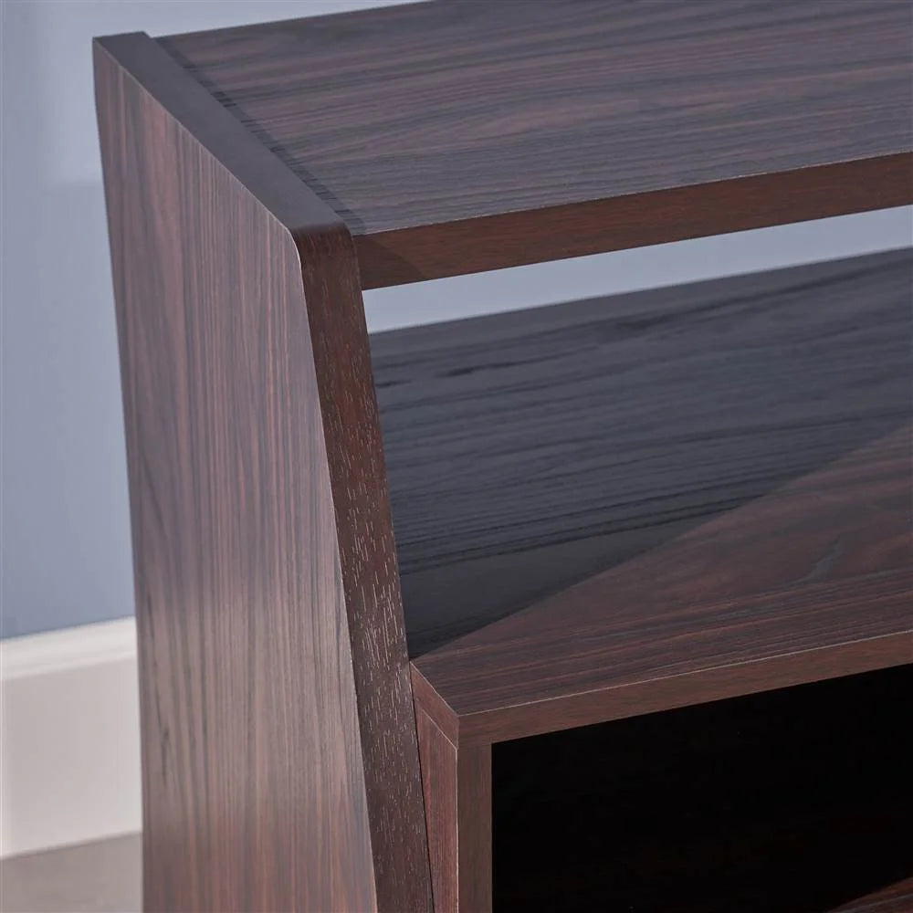 Faux Wood Overlay TV Stand in Dark Walnut G730986