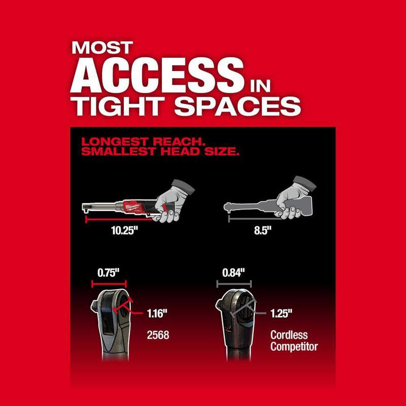 12V Lithium-Ion Brushless Cordless 1/4 in. Extended Reach Ratchet with 2.5 Ah Battery Pack E99636