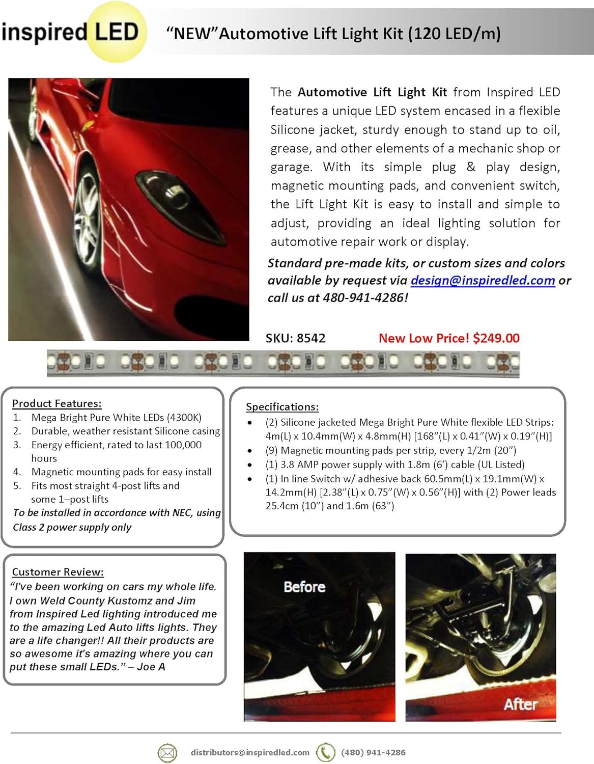 LED Light Weight Lift Kit with 2 Light Strips S392863
