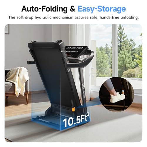 Auto Foldable Treadmill with Incline, 300 lbs Weight Capacity H919107