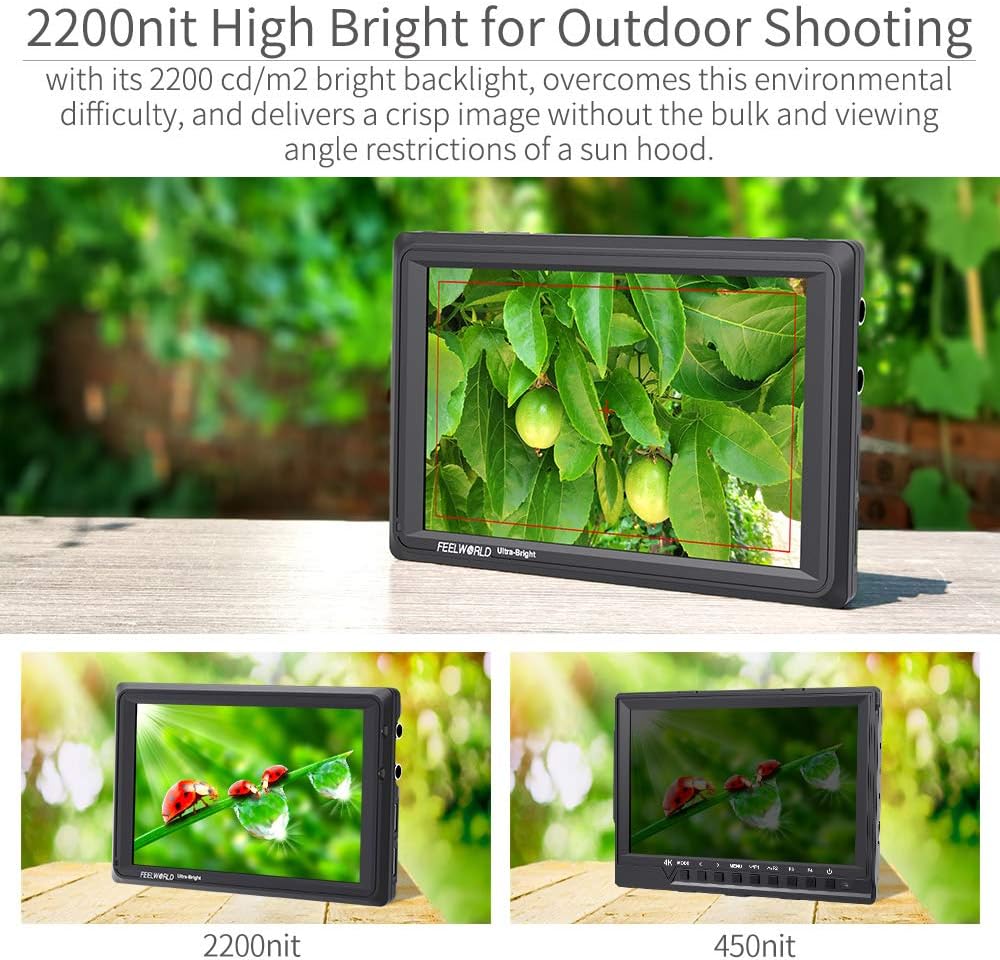 7 Inch 2200nit DSLR Camera Field Monitor Full HD 1920x1200 3G SDI 4K HDMI O487643