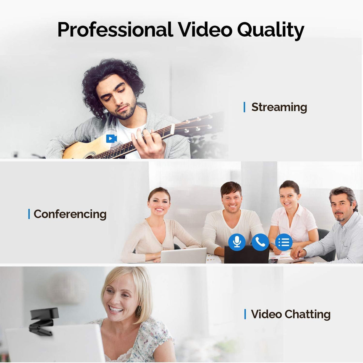 1080P Webcam with Microphone F163