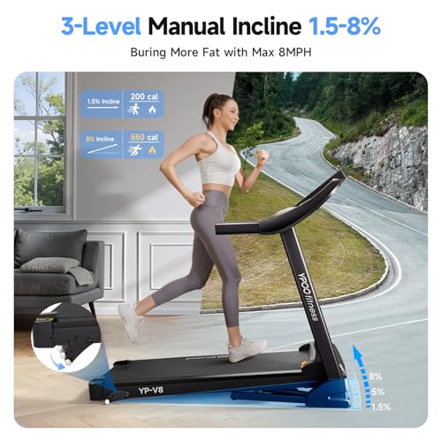 Auto Foldable Treadmill with Incline, 300 lbs Weight Capacity H919107