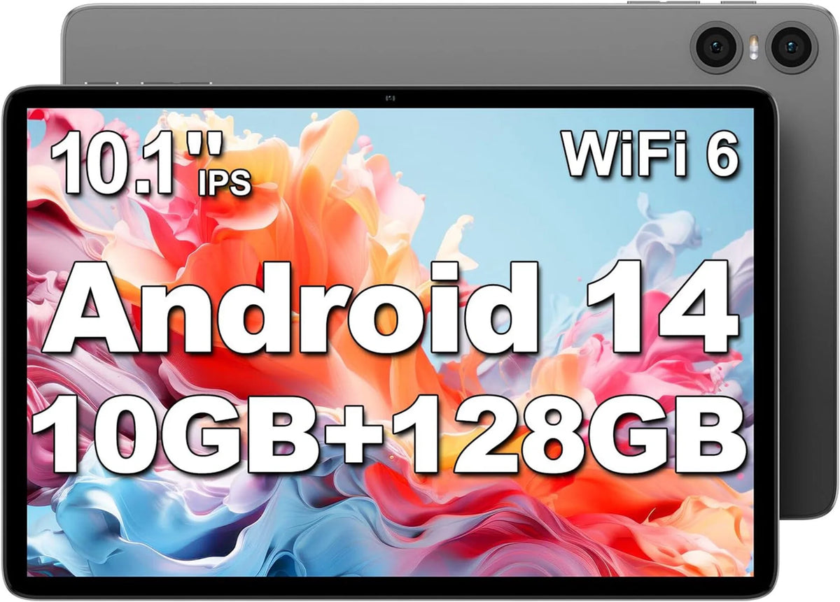 10 inch Android 14 Tablet 10GB RAM 128GB ROM Octa Core HD Bluetooth 5.4 Dual Camera L798618