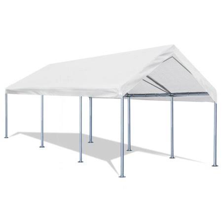 10x20 Heavy Duty Galvanized Car Canopy Carport White G8185
