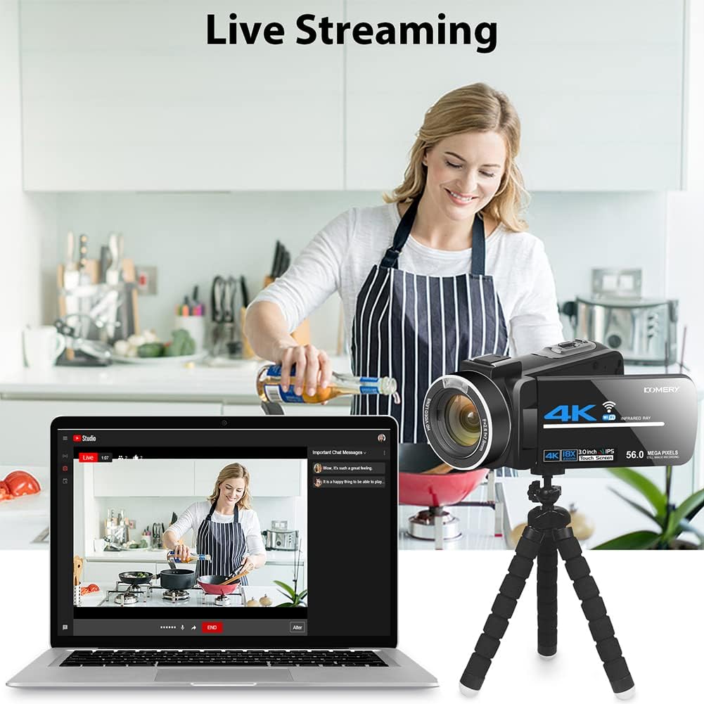 4K 56MP Camcorder with External Mic Z920552